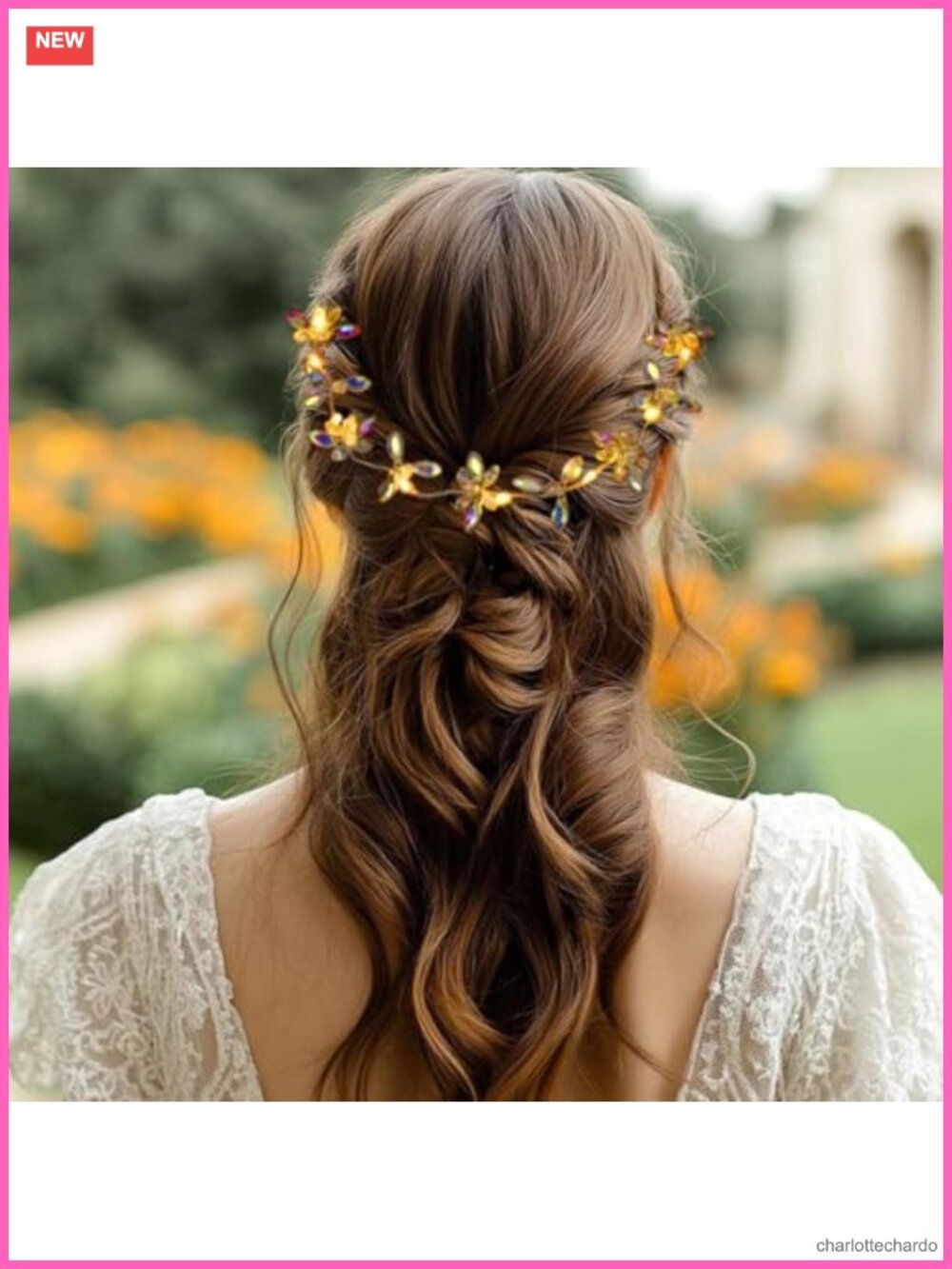 Rhinestone Alloy Bridal Hair Vine Headband Wedding Headpiece for Women - Picture 4 of 5